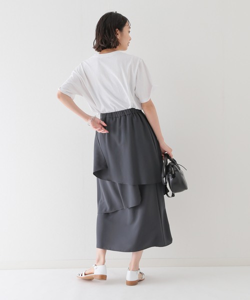 JOURNAL STANDARD relume(ジャーナルスタンダード レリューム)の「イレギュラーティアードスカート(スカート・レディース・チャコールグレー/ブラック・FREE)」の12枚目の写真