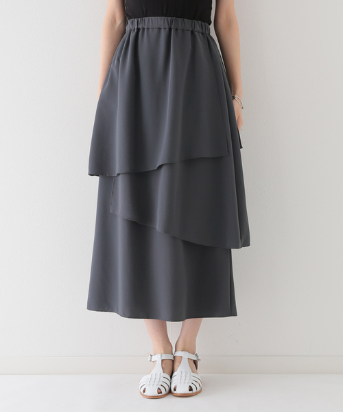 JOURNAL STANDARD relume(ジャーナルスタンダード レリューム)の「イレギュラーティアードスカート(スカート・レディース・チャコールグレー/ブラック・FREE)」の13枚目の写真