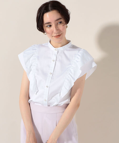 NOLLEY’S(ノーリーズ)の「フリルフレンチブラウス(シャツ/ブラウス・レディース・ブラック/オフホワイト/サックスブルー/ロイヤルブルー/ホワイト系その他4/ブルー系その他7・38)」の8枚目の写真