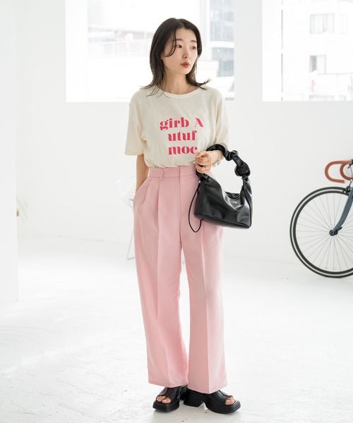 Kastane（カスタネ）の「【サイズ展開あり】タックスラックスパンツ（スラックス・レディース・ブラック/アイボリー/ピンク・2/0/1）」の14枚目の写真