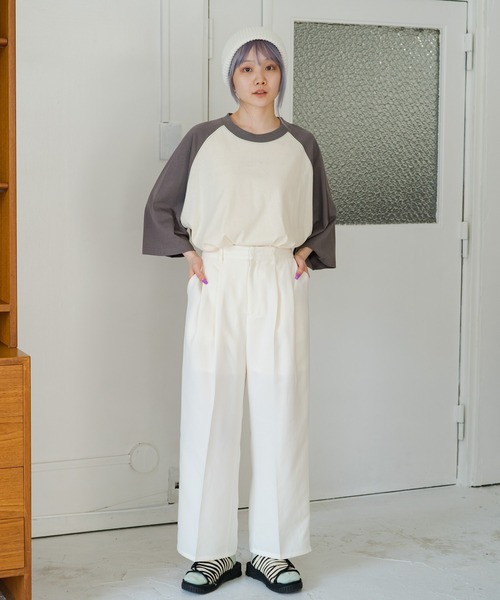 Kastane（カスタネ）の「【サイズ展開あり】タックスラックスパンツ（スラックス・レディース・ブラック/アイボリー/ピンク・2/0/1）」の4枚目の写真