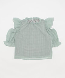TORTE | シアーギンガムオープンショルダーブラウス(シャツ/ブラウス)