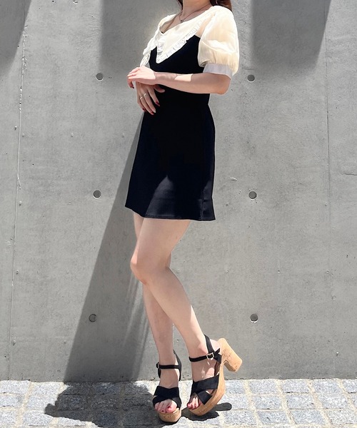 titty＆Co. PETIT（ティティアンドコープティ）の「【titty&Co.PETIT】シャイニースリーブミニワンピース（ワンピース・レディース・ブラック・FREE）」の7枚目の写真