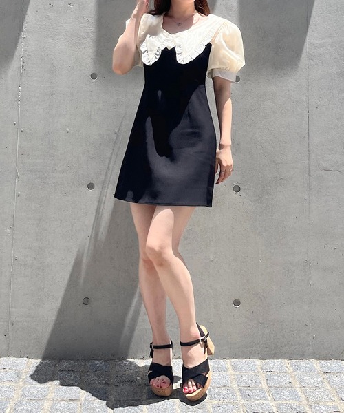 titty＆Co. PETIT（ティティアンドコープティ）の「【titty&Co.PETIT】シャイニースリーブミニワンピース（ワンピース・レディース・ブラック・FREE）」の8枚目の写真