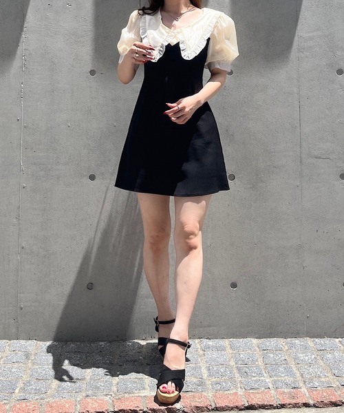 titty＆Co. PETIT（ティティアンドコープティ）の「【titty&Co.PETIT】シャイニースリーブミニワンピース（ワンピース・レディース・ブラック・FREE）」の9枚目の写真