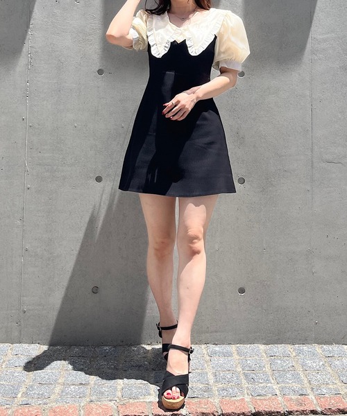 titty＆Co. PETIT（ティティアンドコープティ）の「【titty&Co.PETIT】シャイニースリーブミニワンピース（ワンピース・レディース・ブラック・FREE）」の10枚目の写真