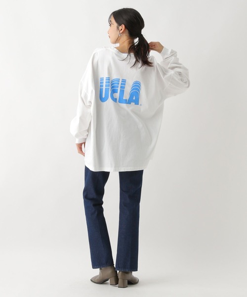 A part by(アパートバイ)の「別注アイテム/カレッジイニシャルロゴロンTシャツ_長袖(Tシャツ/カットソー・レディース・チャコールグレー/ベージュ/オフホワイト/グレー/ホワイト・FREE)」の10枚目の写真