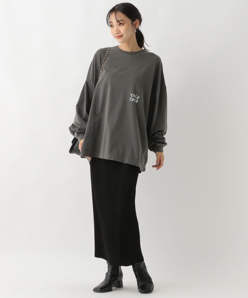 A part by(アパートバイ)の「別注アイテム/カレッジイニシャルロゴロンTシャツ_長袖(Tシャツ/カットソー・レディース・チャコールグレー/ベージュ/オフホワイト/グレー/ホワイト・FREE)」の15枚目の写真