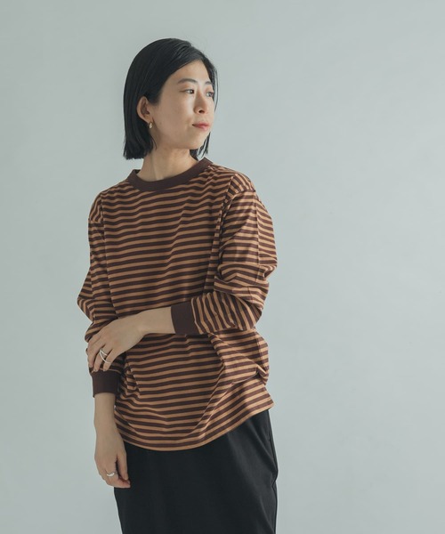 FORK&SPOON(フォークアンドスプーン)の「FORK&SPOON ボーダーロングスリーブTシャツ(Tシャツ/カットソー・レディース・ブラック系その他/ブラウン系その他/グリーン系その他/ピンク系その他・1/2)」の13枚目の写真