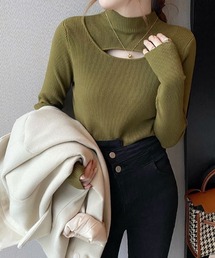 フロントオープンデザインニット