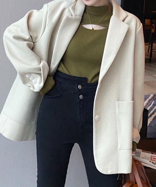 gossip!ロサンゼルス(ゴシップロサンゼルス)の「フロントオープンデザインニット(ニット/セーター・レディース・ホワイト/ブラック/ベージュ/ブラウン/カーキ・FREE)」の14枚目の写真