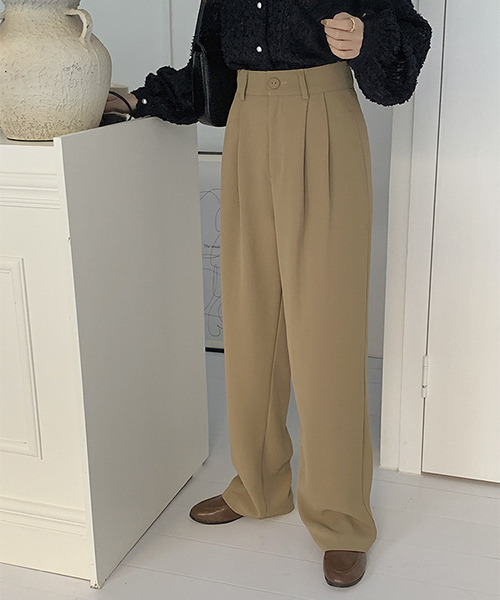 c.u.l（シーユーエル）の「ストレートタックスラックス culw278（スラックス・レディース・ベージュ/アイボリー/ブラック・L/M）」の9枚目の写真