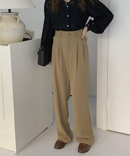 c.u.l（シーユーエル）の「ストレートタックスラックス culw278（スラックス・レディース・ベージュ/アイボリー/ブラック・L/M）」の14枚目の写真