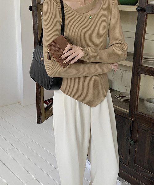 c.u.l（シーユーエル）の「ストレートタックスラックス culw278（スラックス・レディース・ベージュ/アイボリー/ブラック・L/M）」の16枚目の写真