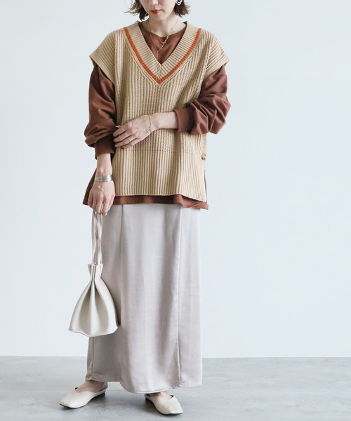 reca（レカ）の「チルデンニットベスト（ベスト・レディース・ブラック/アイボリー/グレイッシュベージュ・FREE）」の21枚目の写真