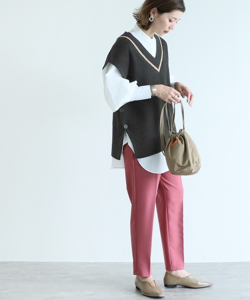 reca（レカ）の「チルデンニットベスト（ベスト・レディース・ブラック/アイボリー/グレイッシュベージュ・FREE）」の4枚目の写真