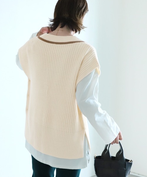 reca（レカ）の「チルデンニットベスト（ベスト・レディース・ブラック/アイボリー/グレイッシュベージュ・FREE）」の13枚目の写真