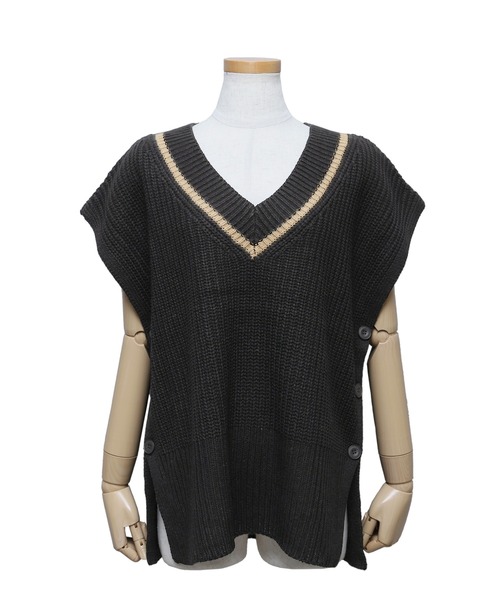 reca（レカ）の「チルデンニットベスト（ベスト・レディース・ブラック/アイボリー/グレイッシュベージュ・FREE）」の5枚目の写真