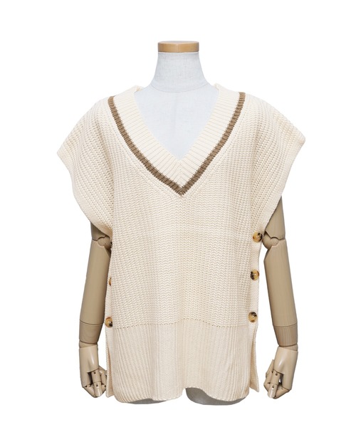 reca（レカ）の「チルデンニットベスト（ベスト・レディース・ブラック/アイボリー/グレイッシュベージュ・FREE）」の10枚目の写真