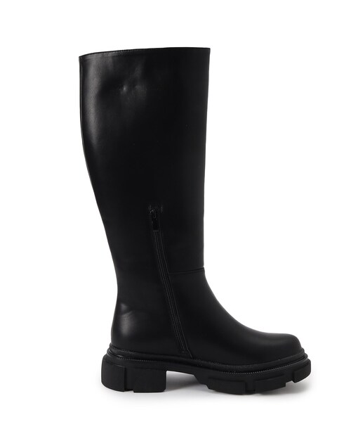 SHOO・LA・RUE（シューラルー）の「◆【消臭】トラックソールロングブーツ（ブーツ・レディース・ブラック/ナチュラル・35/45）」の6枚目の写真