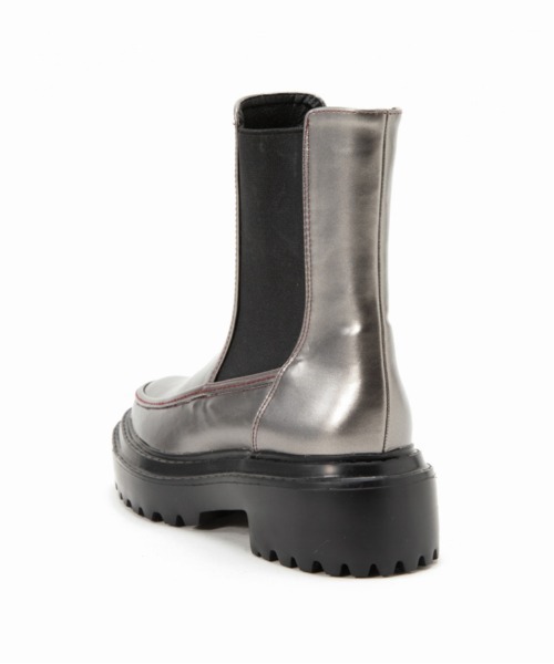 Casselini(キャセリーニ)の「Casselini(キャセリーニ)モカサイドゴアブーツ(ブーツ・レディース・ブラック/シルバー/アイボリー・S/M/L)」の5枚目の写真