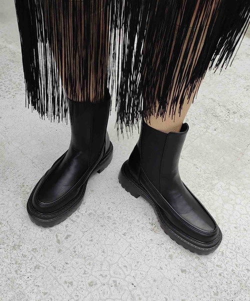 Casselini(キャセリーニ)の「Casselini(キャセリーニ)モカサイドゴアブーツ(ブーツ・レディース・ブラック/シルバー/アイボリー・S/M/L)」の15枚目の写真