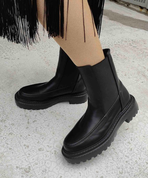 Casselini(キャセリーニ)の「Casselini(キャセリーニ)モカサイドゴアブーツ(ブーツ・レディース・ブラック/シルバー/アイボリー・S/M/L)」の16枚目の写真