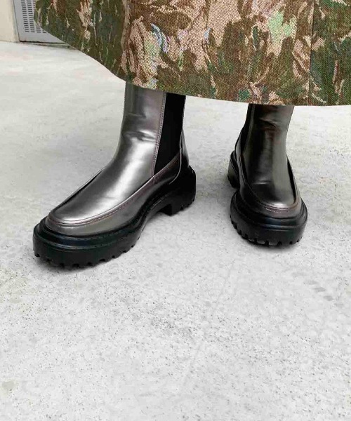 Casselini(キャセリーニ)の「Casselini(キャセリーニ)モカサイドゴアブーツ(ブーツ・レディース・ブラック/シルバー/アイボリー・S/M/L)」の22枚目の写真