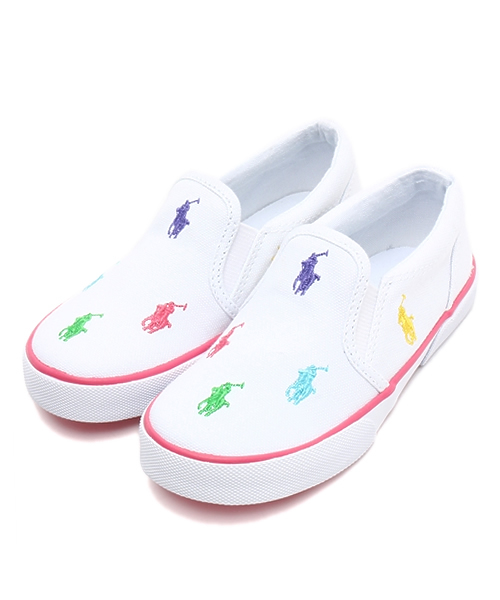 styles(スタイルス)の「ベビー キッズ ポロ ラルフローレン スリッポン POLO BAL HARBOUR REPEAT(スニーカー・キッズ・ホワイト/カーキ/ピンク/ブルー/ネイビー/B/A・11cm/13cm/14cm/12cm/16cm/15cm)」の1枚目の写真