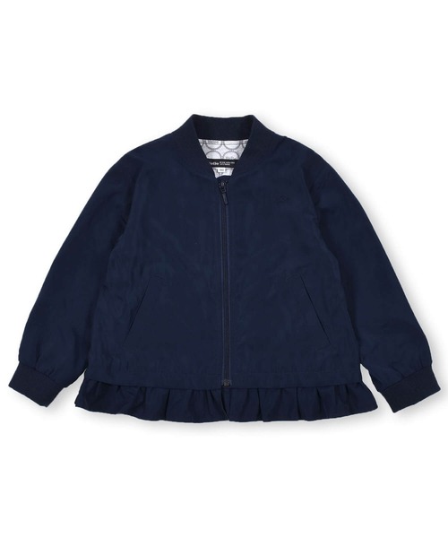 BeBe（ベベ）の「BeBe/マットタフタバックロゴブルゾン(90~150cm)（ブルゾン・キッズ・ネイビー/ベージュ・130/140/120/110/150/90/100）」の2枚目の写真