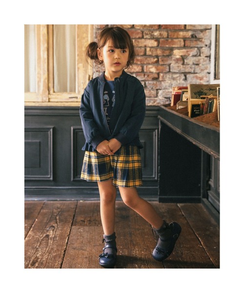 BeBe（ベベ）の「BeBe/マットタフタバックロゴブルゾン(90~150cm)（ブルゾン・キッズ・ネイビー/ベージュ・130/140/120/110/150/90/100）」の8枚目の写真