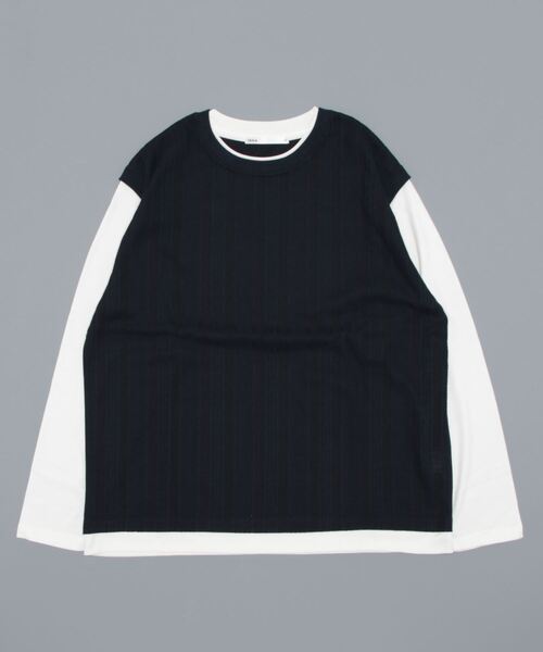 ikka（イッカ）の「フェイクベストロンＴ（Tシャツ/カットソー・メンズ・ネイビー/ワイン/ベージュ/グリーン・S/M/XL/L）」の16枚目の写真