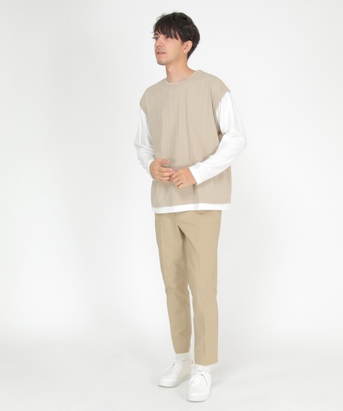 ikka（イッカ）の「フェイクベストロンＴ（Tシャツ/カットソー・メンズ・ネイビー/ワイン/ベージュ/グリーン・S/M/XL/L）」の17枚目の写真