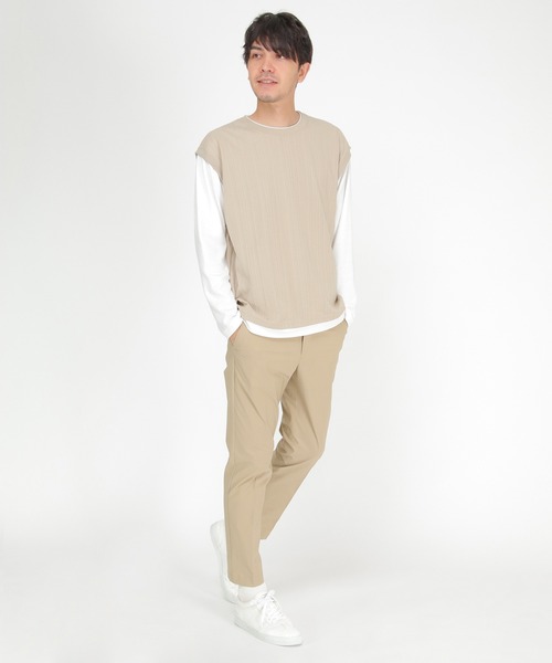 ikka（イッカ）の「フェイクベストロンＴ（Tシャツ/カットソー・メンズ・ネイビー/ワイン/ベージュ/グリーン・S/M/XL/L）」の11枚目の写真