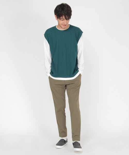 ikka（イッカ）の「フェイクベストロンＴ（Tシャツ/カットソー・メンズ・ネイビー/ワイン/ベージュ/グリーン・S/M/XL/L）」の20枚目の写真