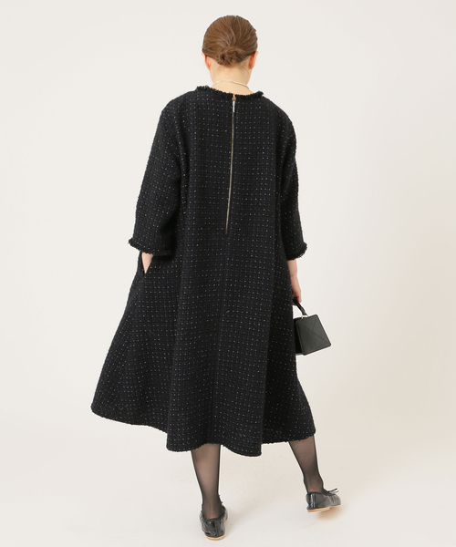 IENA 〔n〕ミニツイードワンピース38 ツイードミニワンピース(ミニ