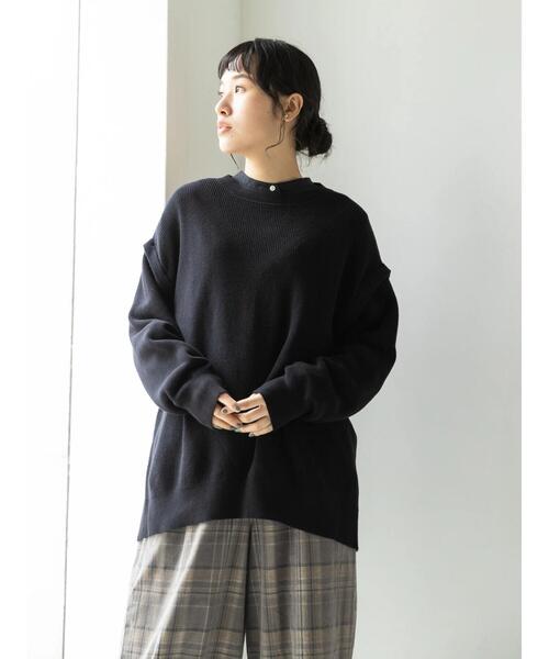 CRAFT STANDARD BOUTIQUE(クラフトスタンダードブティック)の「2WAY片畦ニットプルオーバー *(ニット/セーター・レディース・オレンジ/ベージュ/ブラック・FREE)」の13枚目の写真