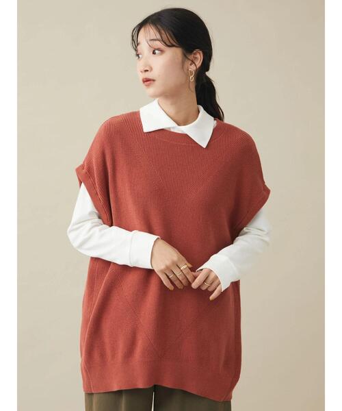 CRAFT STANDARD BOUTIQUE(クラフトスタンダードブティック)の「2WAY片畦ニットプルオーバー *(ニット/セーター・レディース・オレンジ/ベージュ/ブラック・FREE)」の18枚目の写真
