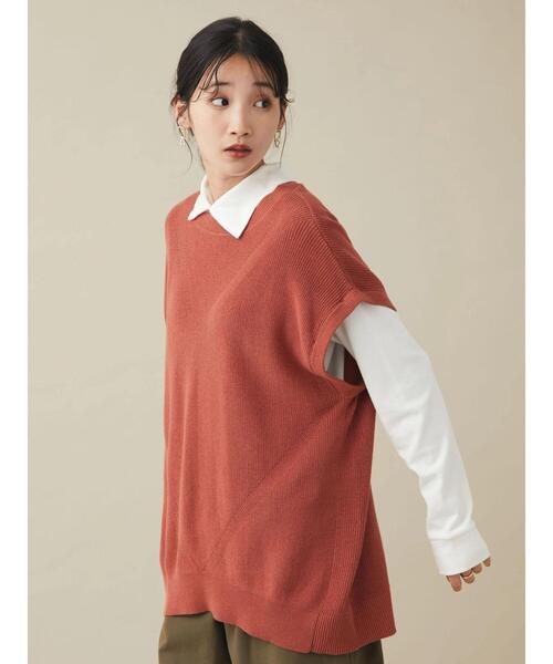 CRAFT STANDARD BOUTIQUE(クラフトスタンダードブティック)の「2WAY片畦ニットプルオーバー *(ニット/セーター・レディース・オレンジ/ベージュ/ブラック・FREE)」の22枚目の写真