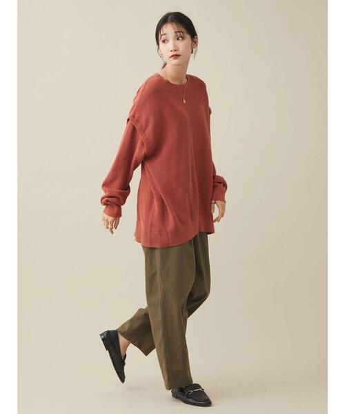 CRAFT STANDARD BOUTIQUE(クラフトスタンダードブティック)の「2WAY片畦ニットプルオーバー *(ニット/セーター・レディース・オレンジ/ベージュ/ブラック・FREE)」の14枚目の写真