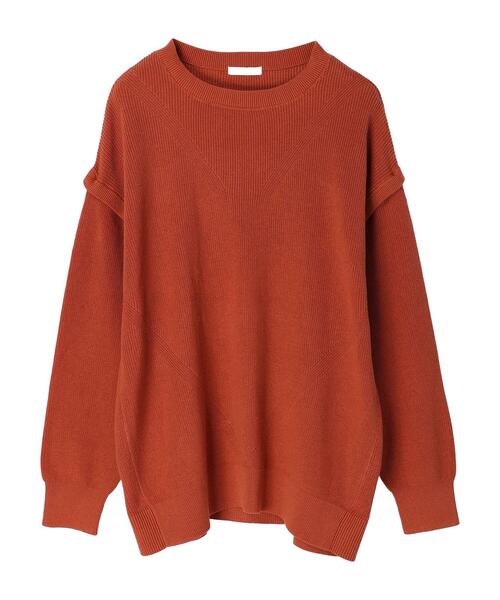 CRAFT STANDARD BOUTIQUE(クラフトスタンダードブティック)の「2WAY片畦ニットプルオーバー *(ニット/セーター・レディース・オレンジ/ベージュ/ブラック・FREE)」の6枚目の写真