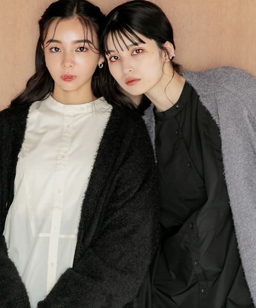 Dita Muaj.（ディータムアージュ）の「【ZOZO限定】Muaj.フェザーヤーン オーバーサイズ ニットカーディガン 長袖（カーディガン/ボレロ・レディース・グレー/ホワイト/ベージュ/ブラック・FREE）」の11枚目の写真