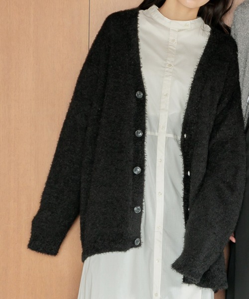 Dita Muaj.（ディータムアージュ）の「【ZOZO限定】Muaj.フェザーヤーン オーバーサイズ ニットカーディガン 長袖（カーディガン/ボレロ・レディース・グレー/ホワイト/ベージュ/ブラック・FREE）」の12枚目の写真