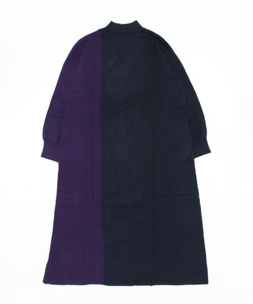 Q（キュー）の「バイカラー切替ニットワンピ（ワンピース・レディース・ブラック/ネイビー・MEDIUM）」の3枚目の写真