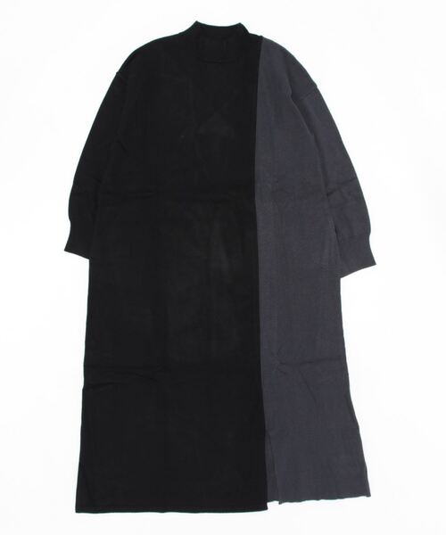 Q（キュー）の「バイカラー切替ニットワンピ（ワンピース・レディース・ブラック/ネイビー・MEDIUM）」の5枚目の写真