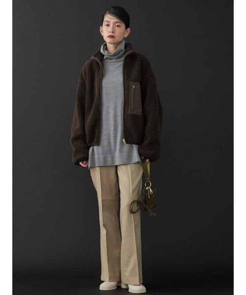 AMERICAN HOLIC(アメリカンホリック)の「ショートスタンドカラーボアブルゾン(ブルゾン・レディース・ブラウン・M/L)」の6枚目の写真