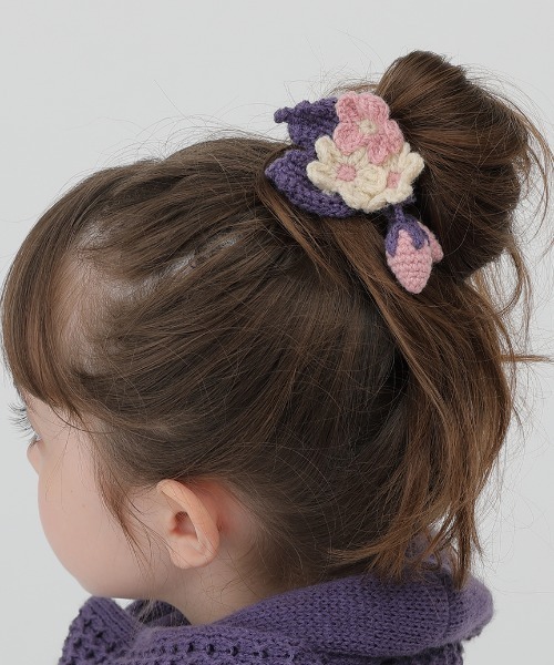 HAKKA KIDS（ハッカキッズ）の「いちごニットモチーフヘアゴム（ヘアゴム・キッズ・レッド/パープル・FREE）」の2枚目の写真