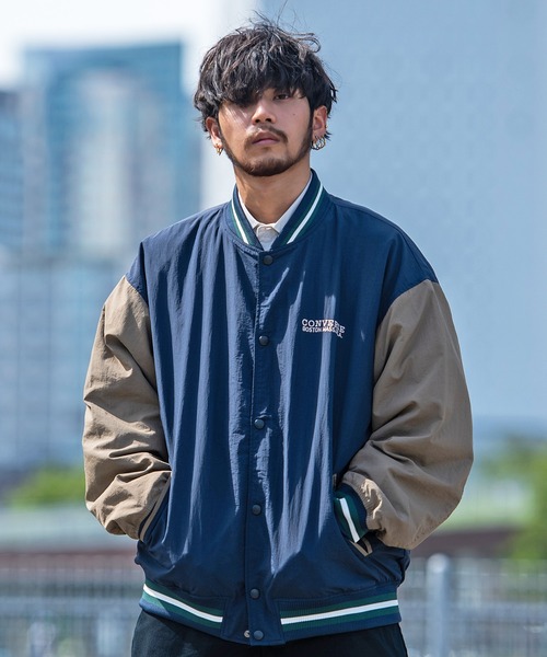 90s CONVERSE コンバース レザー スタジャン ネイビー L