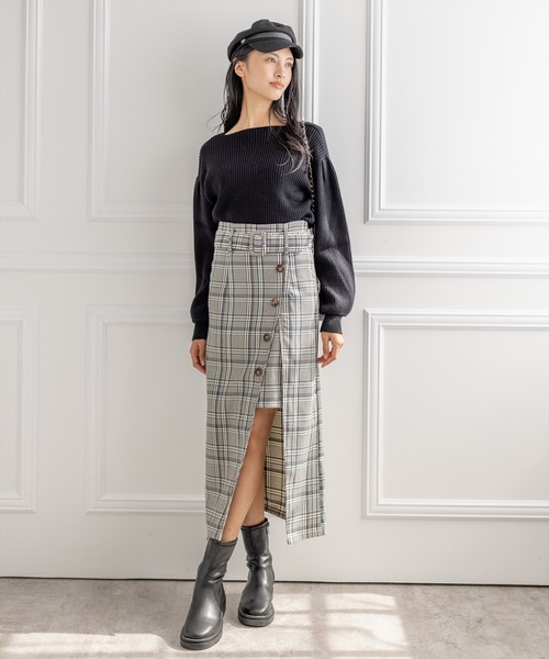 clear（クリア）の「レイヤードラップスカート（スカート・レディース・ブラック/ブラウン/ブルー・S/M）」の15枚目の写真