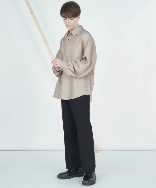 JULLIN(ユリン)の「【JULLIN】 side slit button drape shirt / サイドスリットボタンドレープシャツ(シャツ/ブラウス・メンズ・ホワイト/ブラウン系その他/ブラック・S/M/L)」の13枚目の写真